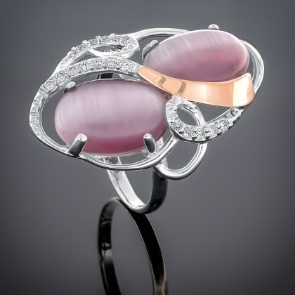 Перстень 317 улексит фіолетовий Rh Timofeev