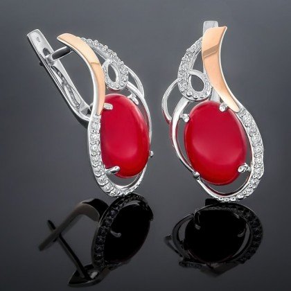 Сережки 317 корал Rh Timofeev