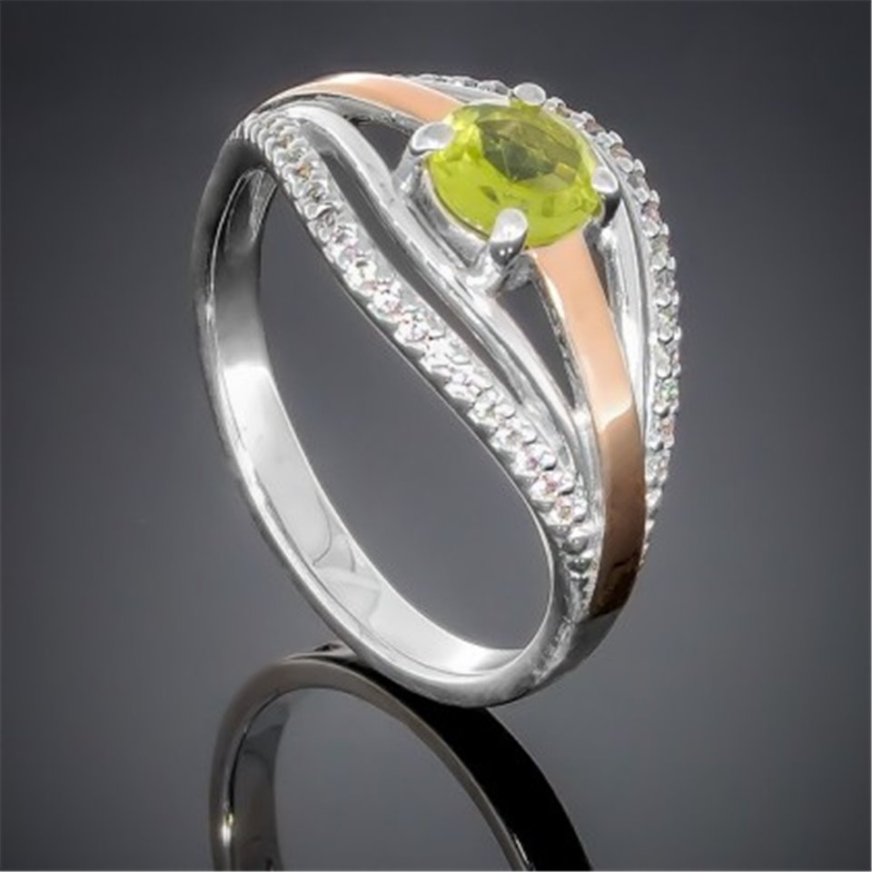 Перстень 377 хризоліт Rh Timofeev