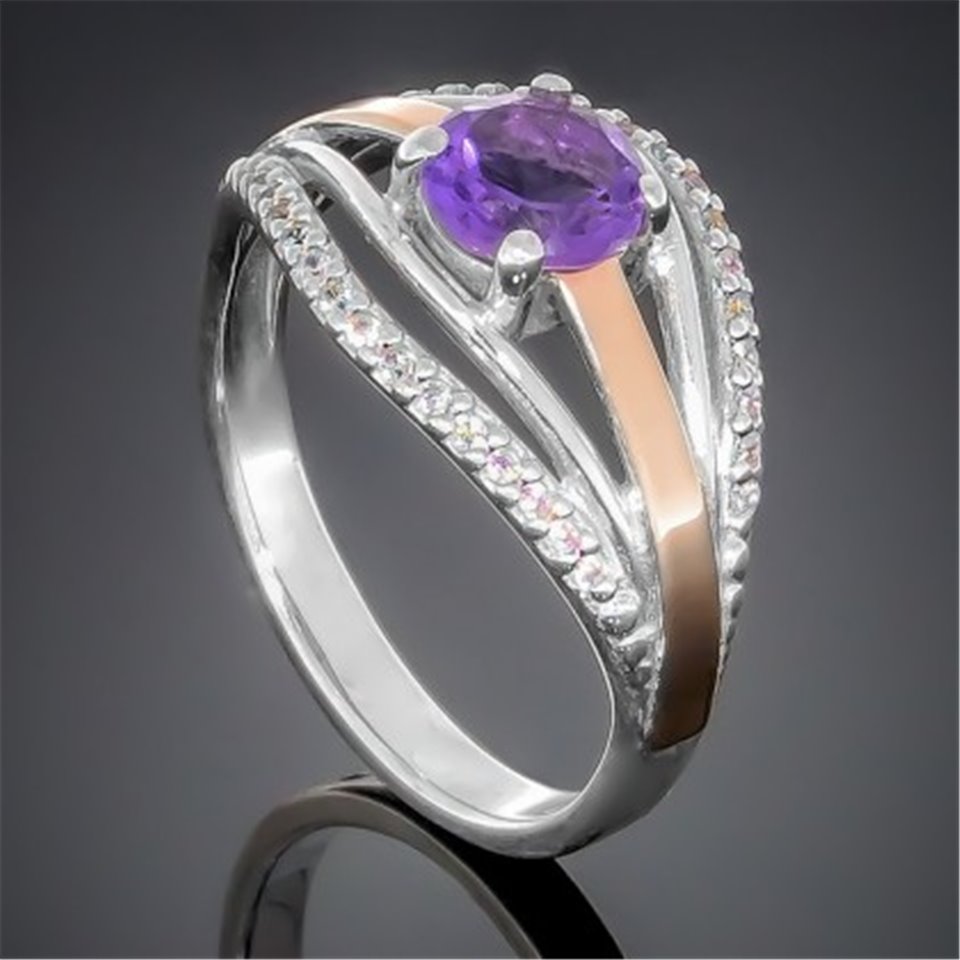 Перстень 377 аметист Rh Timofeev