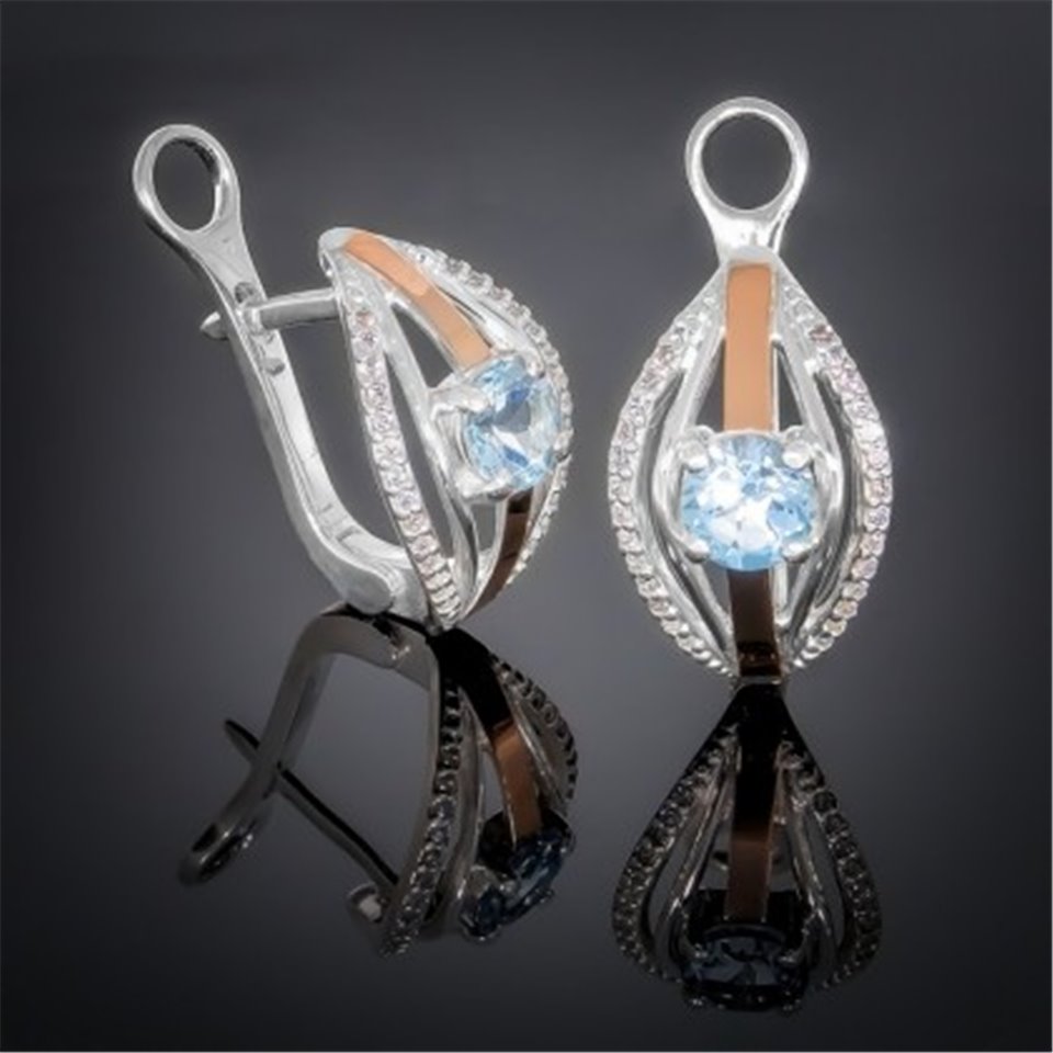 Сережки 377 топаз Rh Timofeev
