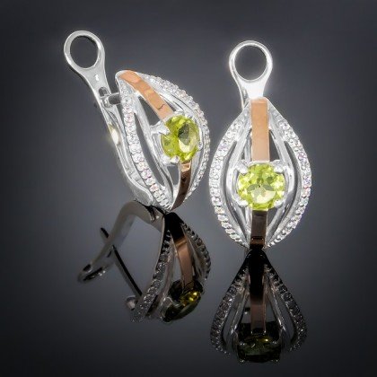 Сережки 377 хризолітRh Timofeev