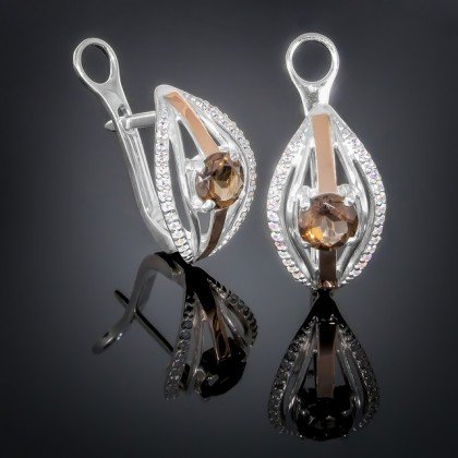 Сережки 377 раухтопаз Rh Timofeev