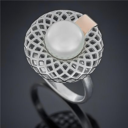 Перстень 500 перлина біла Rh Timofeev