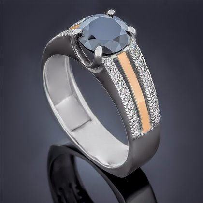 Перстень 499 цирконій чорний Rh Timofeev