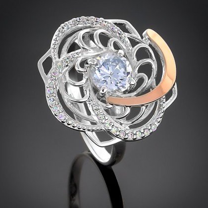 Перстень 349 цирконій білий Rh Timofeev