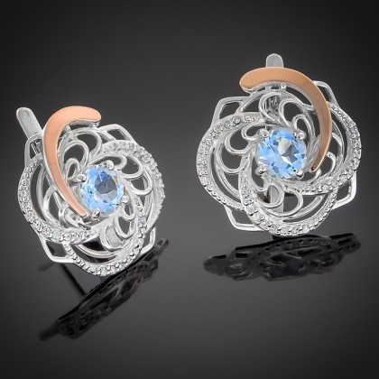 Сережки 349 топаз Rh Timofeev