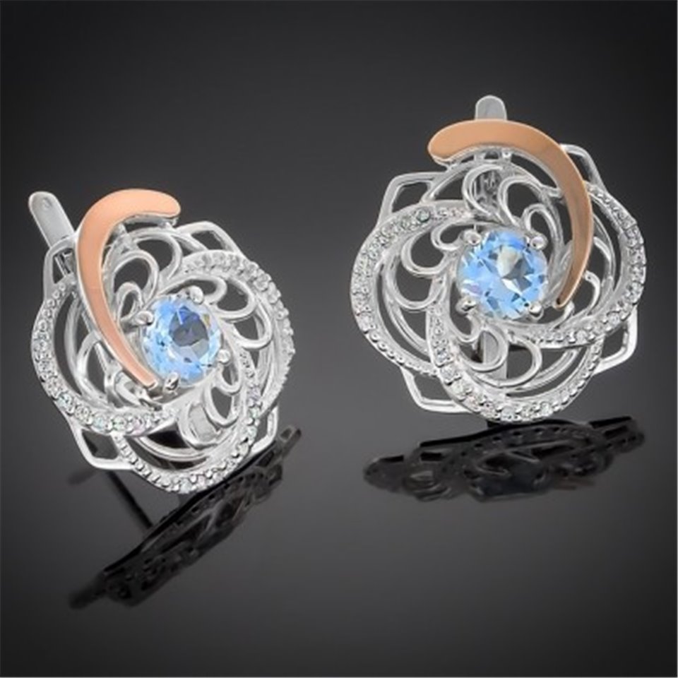 Сережки 349 топаз Rh Timofeev