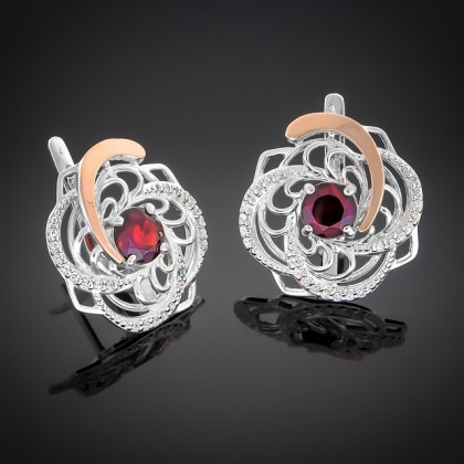 Сережки 349 гранат Rh Timofeev