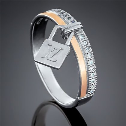 Перстень 494 цирконій білий Rh Timofeev