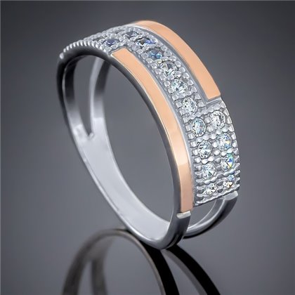 Перстень 493 цирконій білий Rh Timofeev