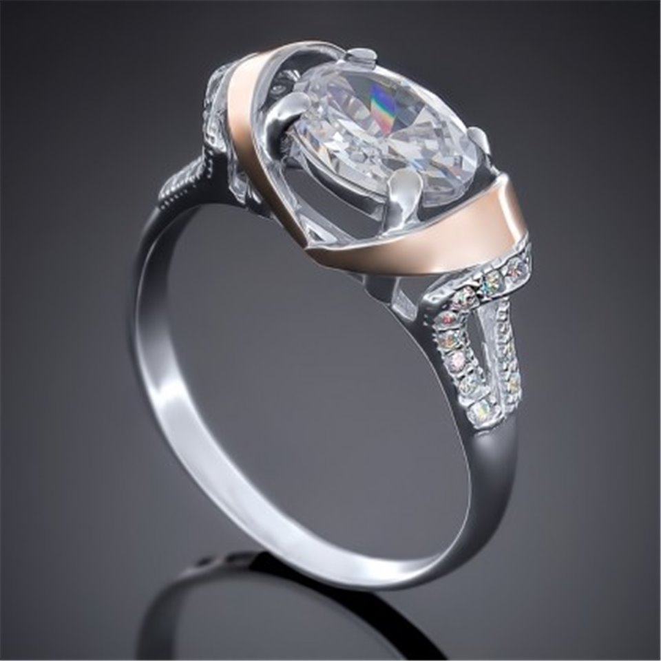 Перстень 404 цирконій білий Rh Timofeev