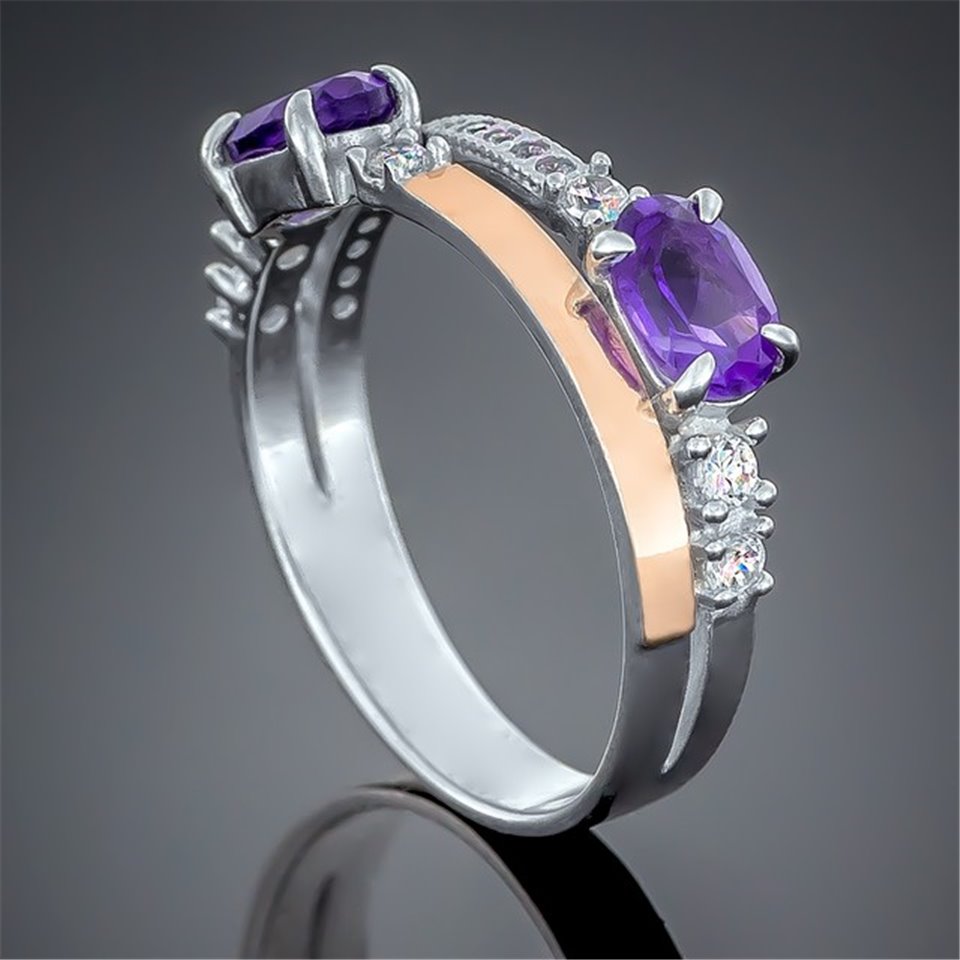 Перстень 491 аметист Rh Timofeev