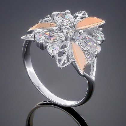 Перстень 262 цирконій білий Rh Timofeev