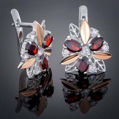 Сережки 262 гранат Rh Timofeev