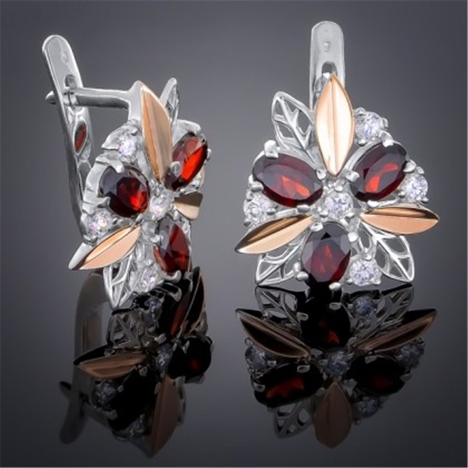 Сережки 262 гранат Rh Timofeev