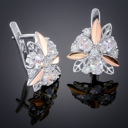 Сережки 262 цирконій білий Rh Timofeev