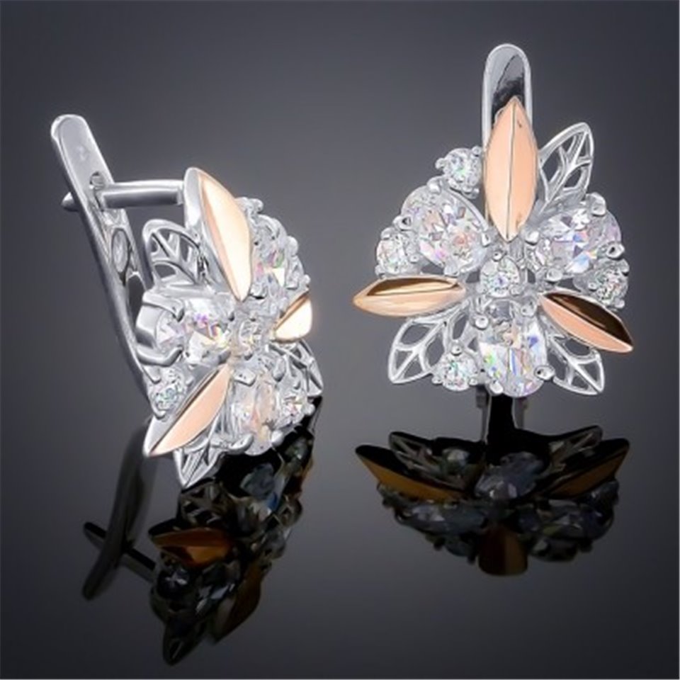 Сережки 262 цирконій білий Rh Timofeev