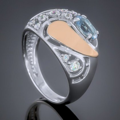 Перстень 421 топаз Rh Timofeev