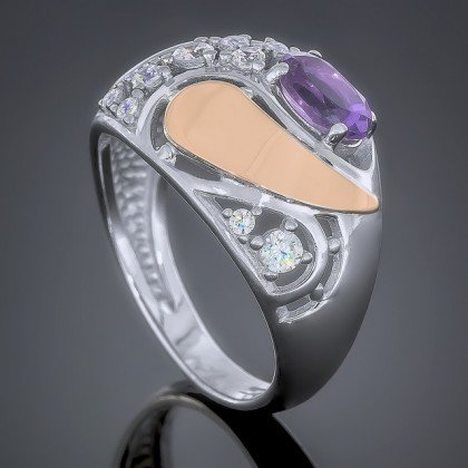 Перстень 421 аметист Rh Timofeev