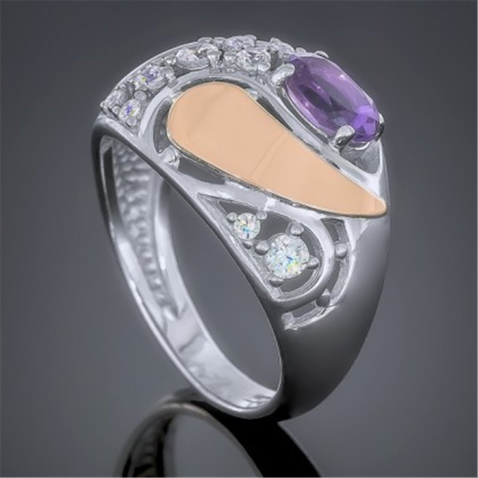 Перстень 421 аметист Rh Timofeev