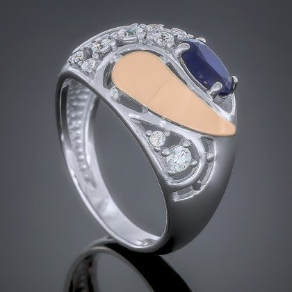 Перстень 421 альпініт синій Rh Timofeev