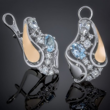 Сережки 421 топаз Rh Timofeev