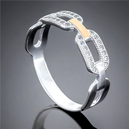 Перстень 483 цирконій білий Rh Timofeev