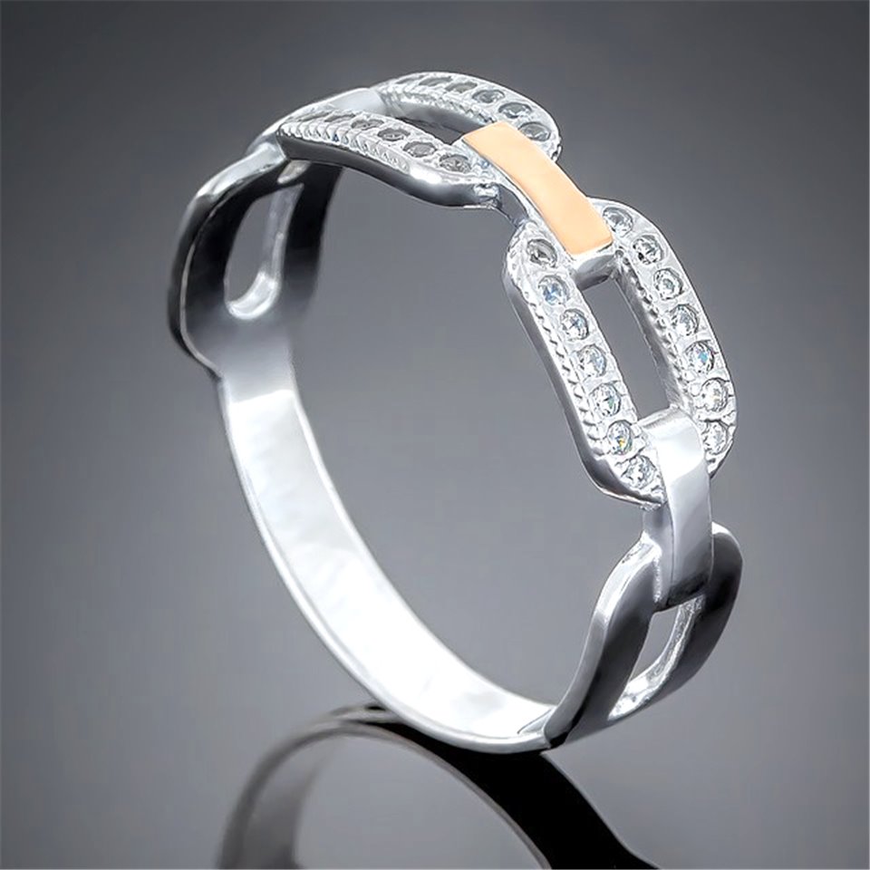 Перстень 483 цирконій білий Rh Timofeev