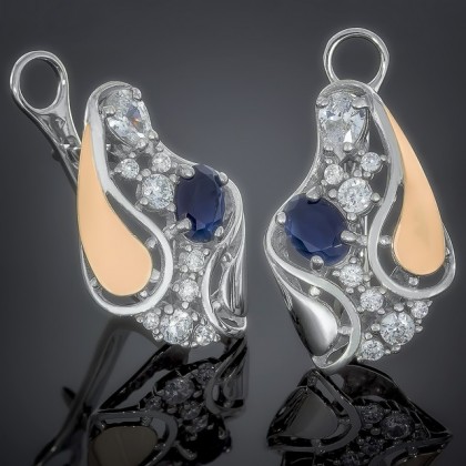 Сережки 421 альпініт синій Rh Timofeev