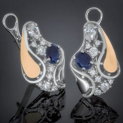 Сережки 421 альпініт синій Rh Timofeev