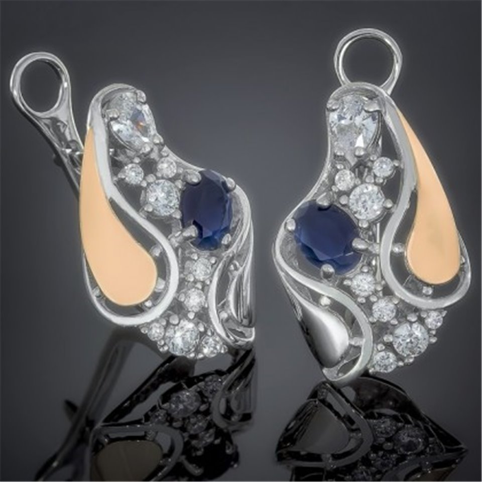 Сережки 421 альпініт синій Rh Timofeev