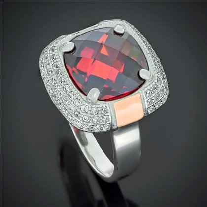 Перстень 481 цирконій червоний Rh Timofeev