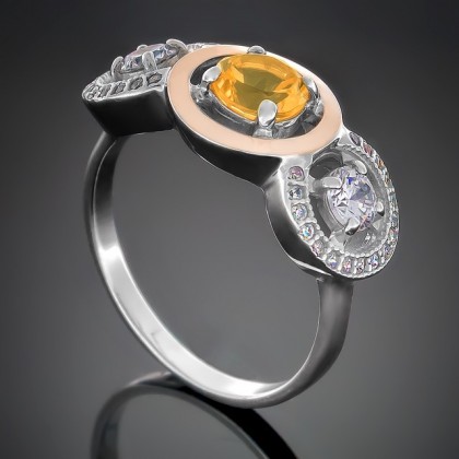 Перстень 394 цитрин Rh Timofeev