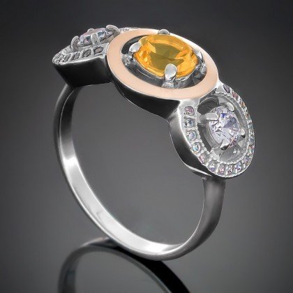 Перстень 394 цитрин Rh Timofeev