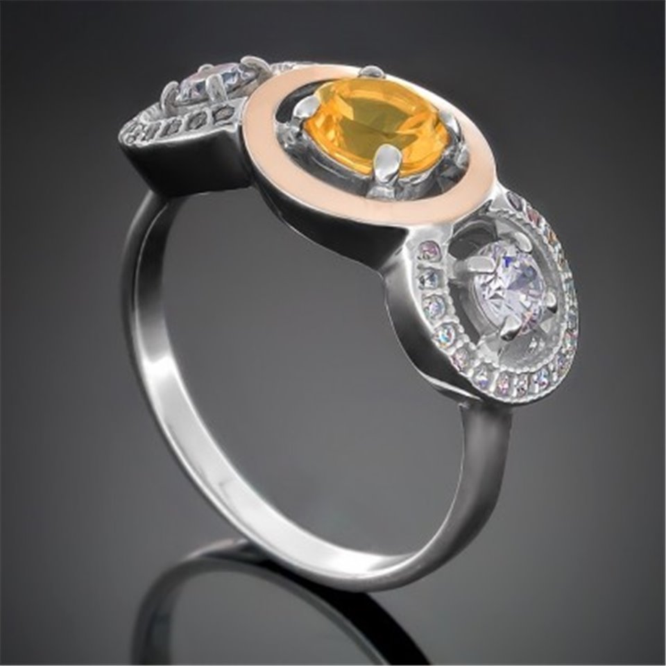 Перстень 394 цитрин Rh Timofeev