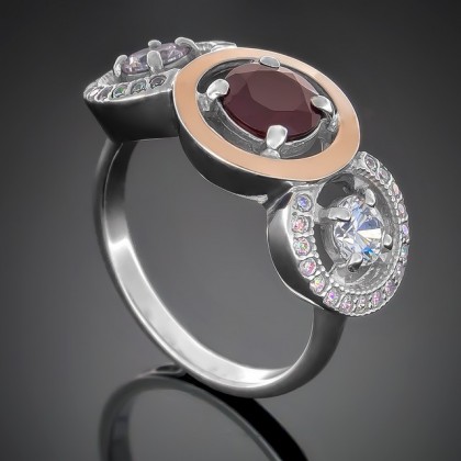 Перстень 394 гранат Rh Timofeev