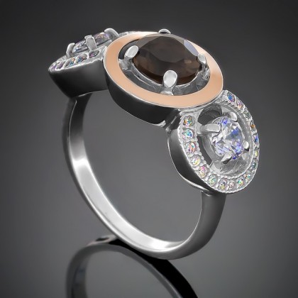 Перстень 394 раухтопаз Rh Timofeev