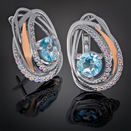 Сережки 402 топаз Rh Timofeev