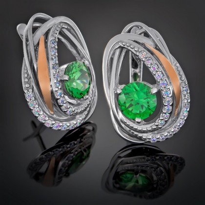 Сережки 402 цирконій з. Rh Timofeev