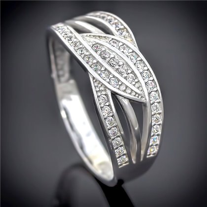 Перстень 474 цирконій білий Rh Timofeev