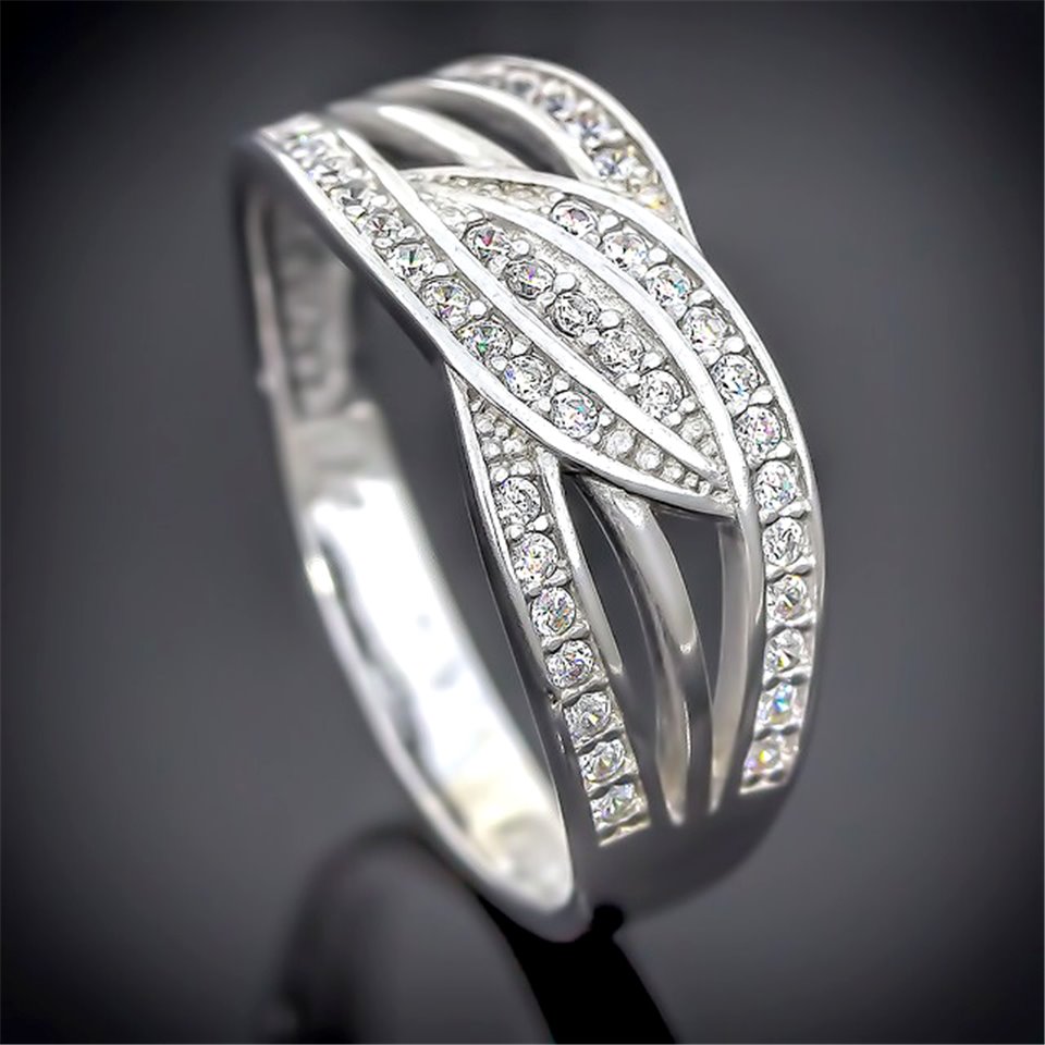 Перстень 474 цирконій білий Rh Timofeev