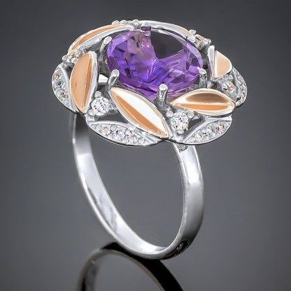 Перстень 419 аметист Rh Timofeev