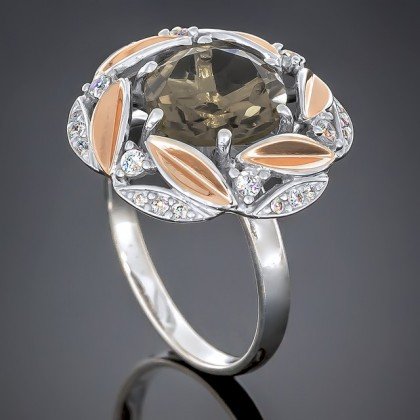 Перстень 419 раухтопаз Rh Timofeev