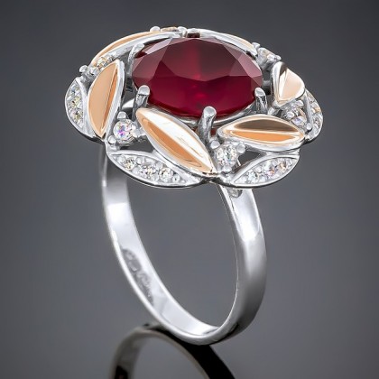 Перстень 419 альпініт червоний Rh Timofeev