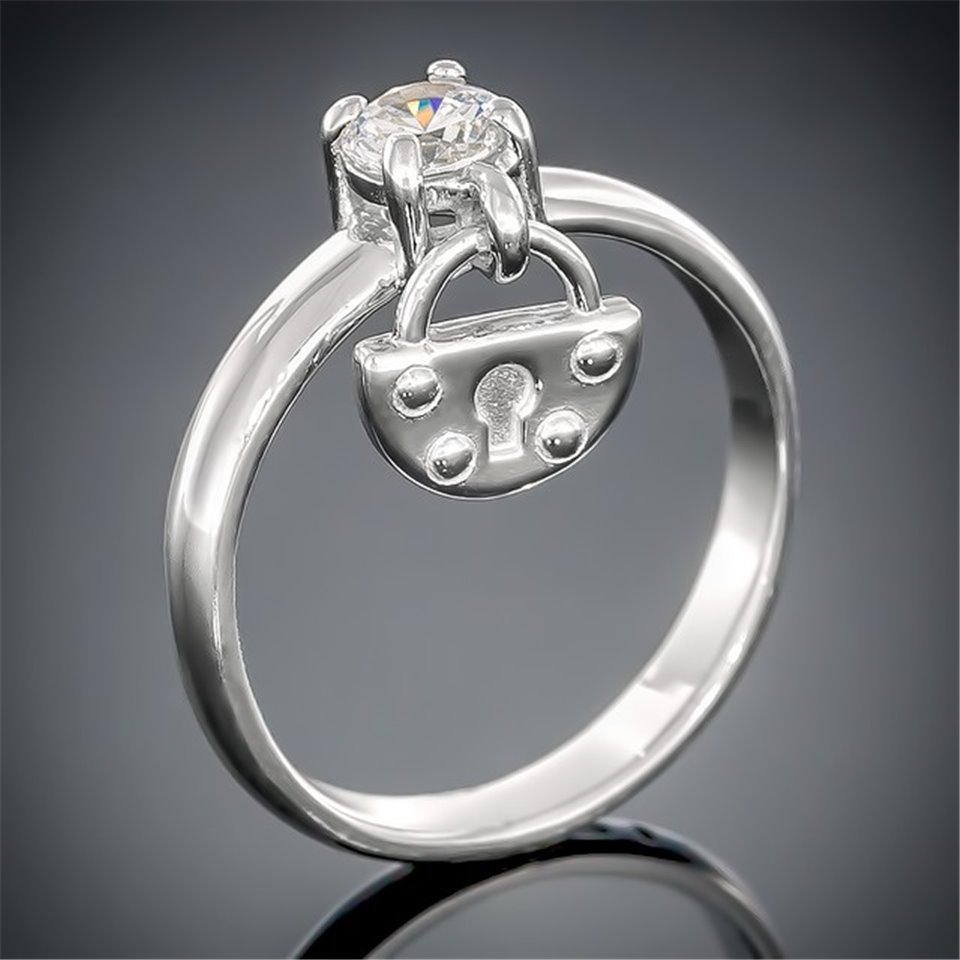 Перстень 473(1) цирконій білий Rh Timofeev