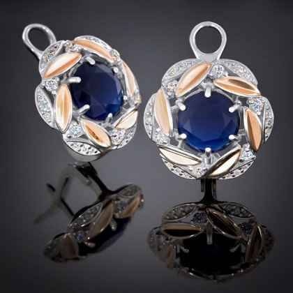 Сережки 419 альпініт синій Rh Timofeev