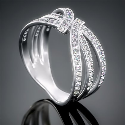 Перстень 471 цирконій білий Rh Timofeev