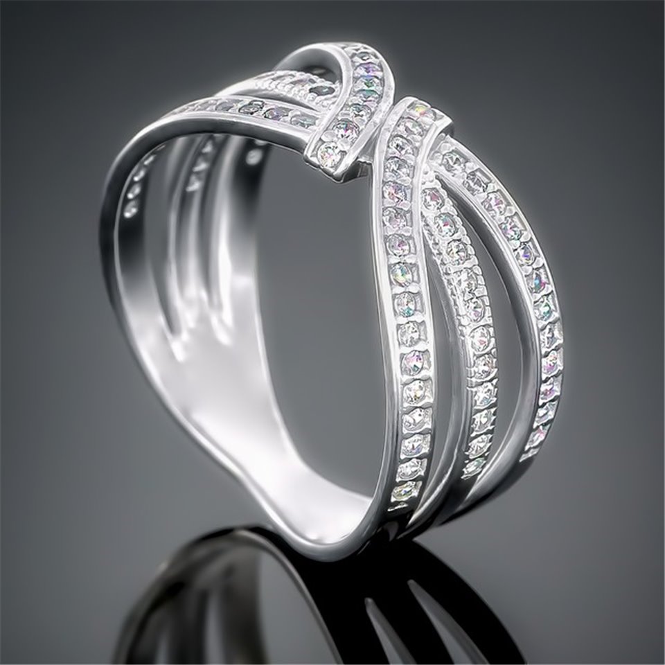 Перстень 471 цирконій білий Rh Timofeev