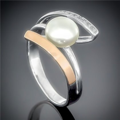 Перстень 470 перлина біла Rh Timofeev